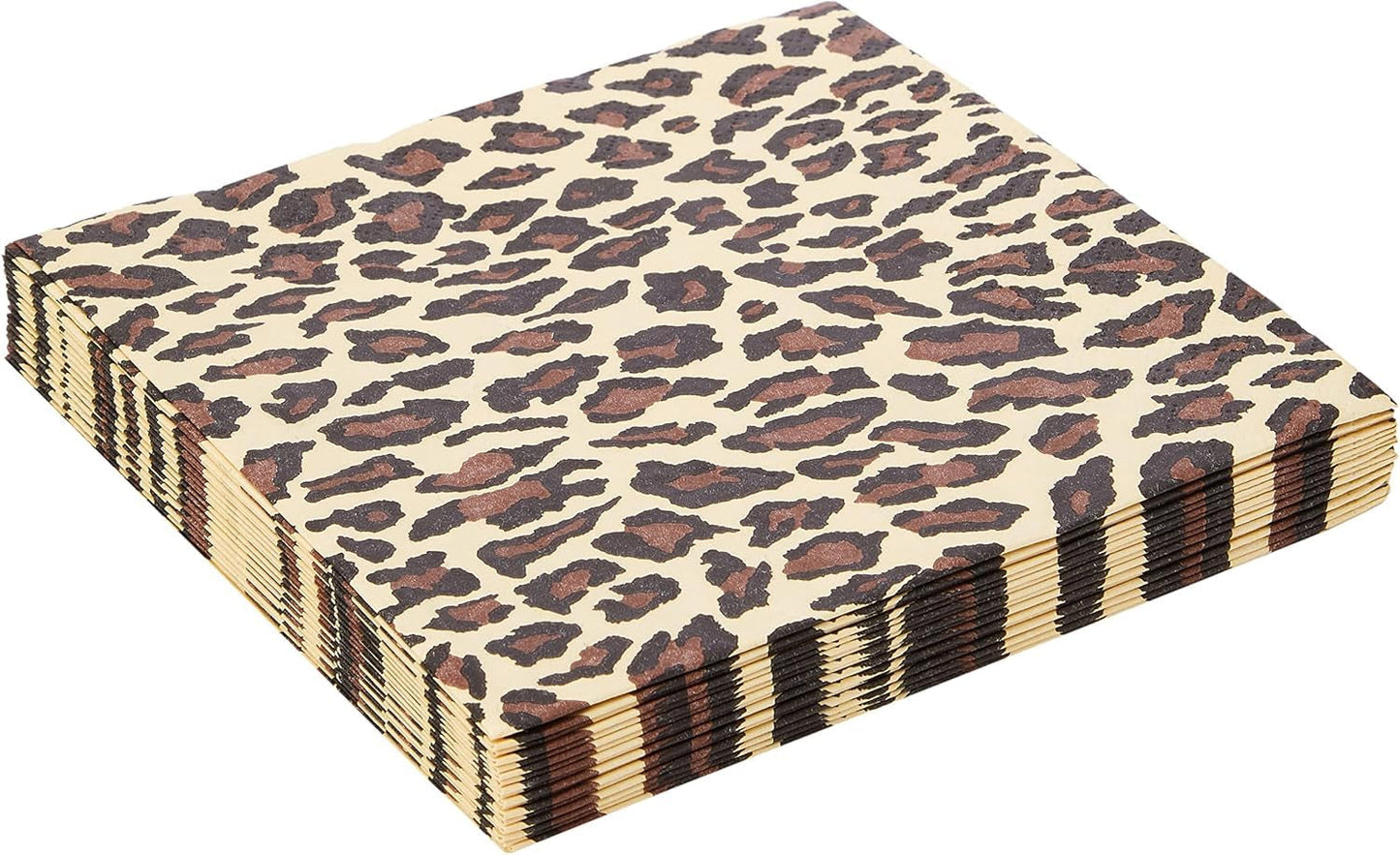 Anniversary House Tiflair Serviettes de table, imprimé léopard, 3 épaisseurs, multicolore, 33 cm