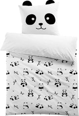 Literie microfibre animaux 3D, unisexe Literie - enfant Naty Shop Panda avec oreilles 135×200+80×80