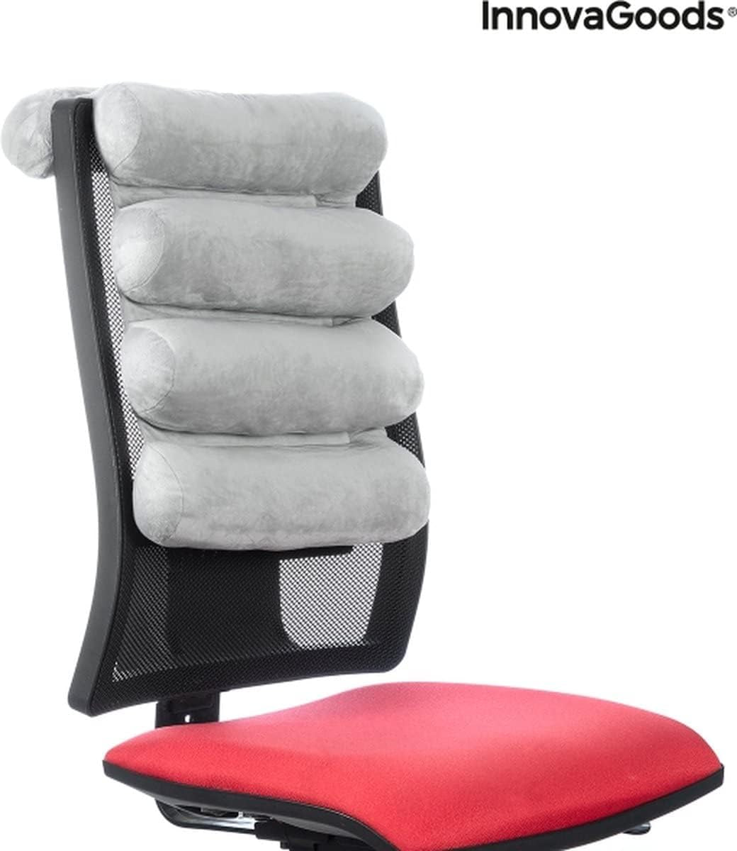 Oreiller tube ergonomique multifonctionnel 5 modules Innovagoods®, pliable, robuste et durable, design velours, matière coton/Pp, idéal pour le bureau, la maison, le télétravail, la voiture. Oreillers standards Naty Shop