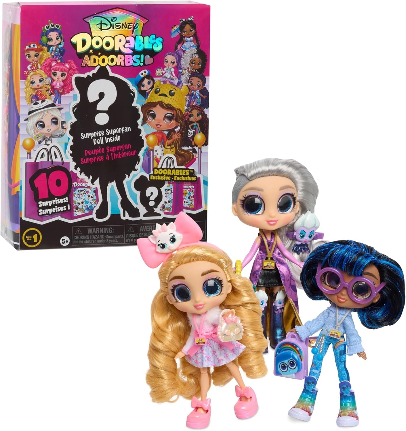 Disney Doorables Adoorbs Série 1 Poupées à collectionner avec accessoires, 14 cm, poupée tendance, jouet à partir de 5 ans, Just Play