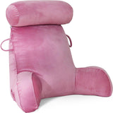 Oreiller de lecture XL pour lit et canapé avec tour de cou amovible, oreiller de dos idéal pour adultes avec mousse à mémoire de forme pour lire, travailler, jouer, regarder la télévision, se détendre (rose)