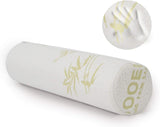 Milliard Rouleau de nuque en mousse visco avec housse lavable, certifié Oeko-Tex, dureté moyenne, 10 x 43 cm, parfait pour les allergies, oreiller de voyage, oreiller rond, rouleau de positionnement, rouleau de genou, oreillers orthopédiques cervicaux Naty Shop Blanc