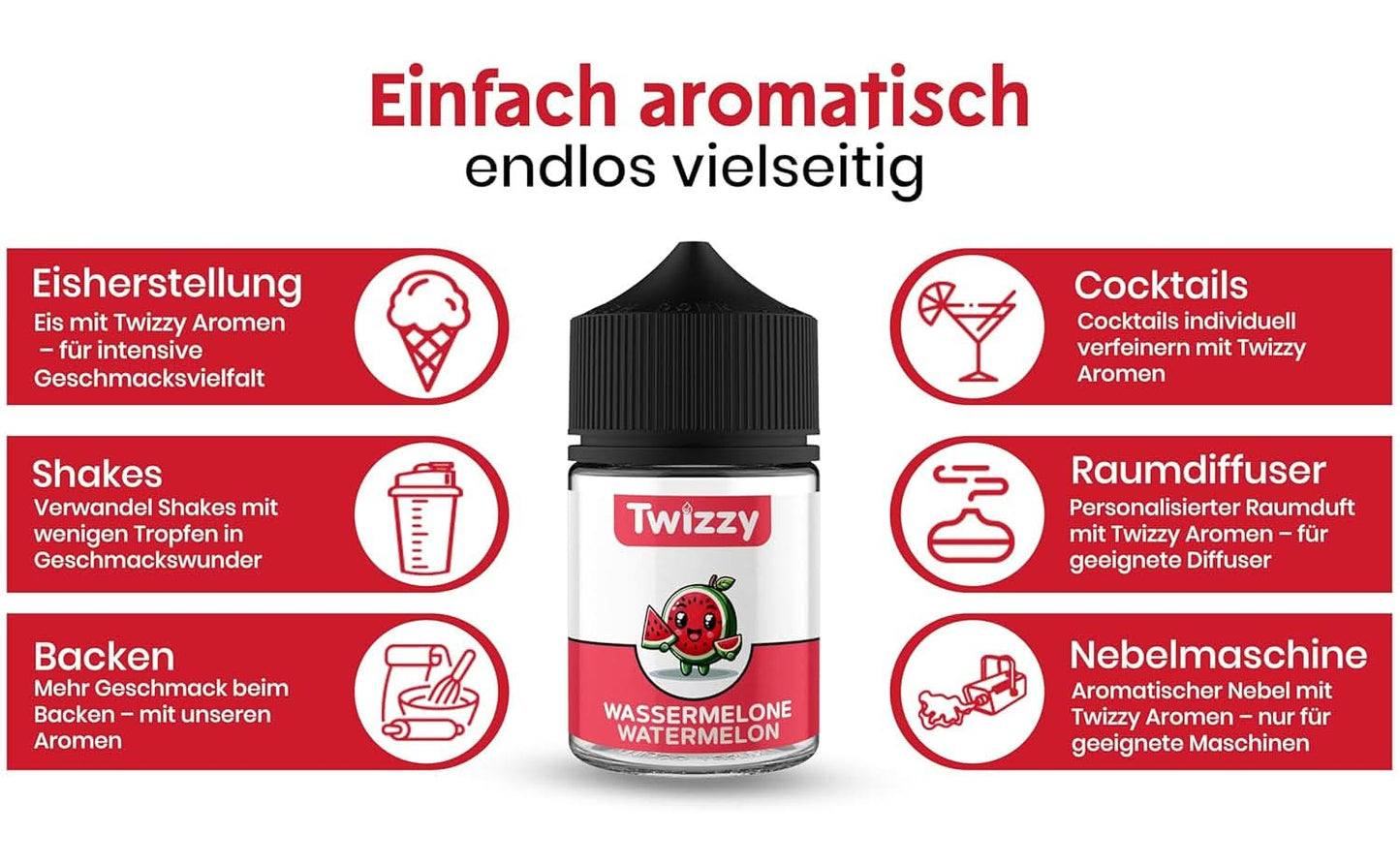 Pastèque Twizzy, Arôme Alimentaire - 60 ml - Arôme intense Arome Naty Shop