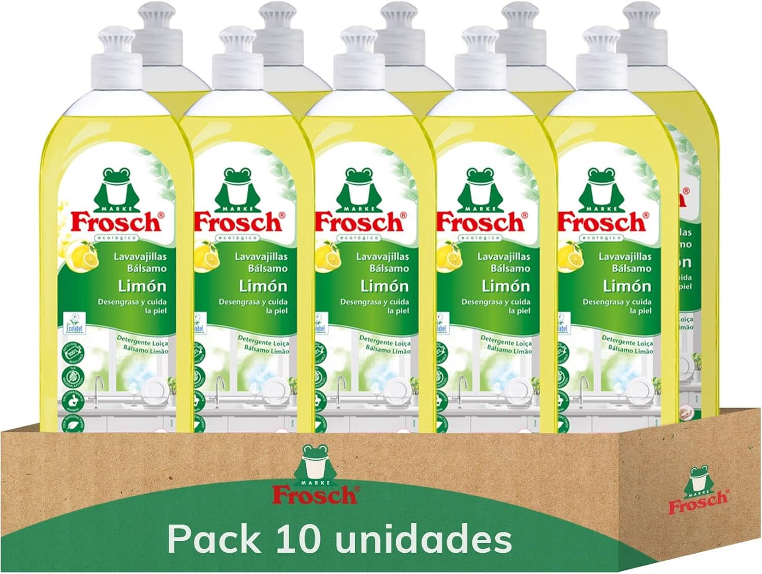 Liquide pour rincer les mains, dégraisser et protéger la peau, testé dermatologiquement, 10 x 750 ml Naty Shop