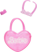 Poupée Barbie à la mode 71 cm blonde avec vêtements détachables haut rose jupe en jean bottes de cowboy collier et sac à main HYT84
