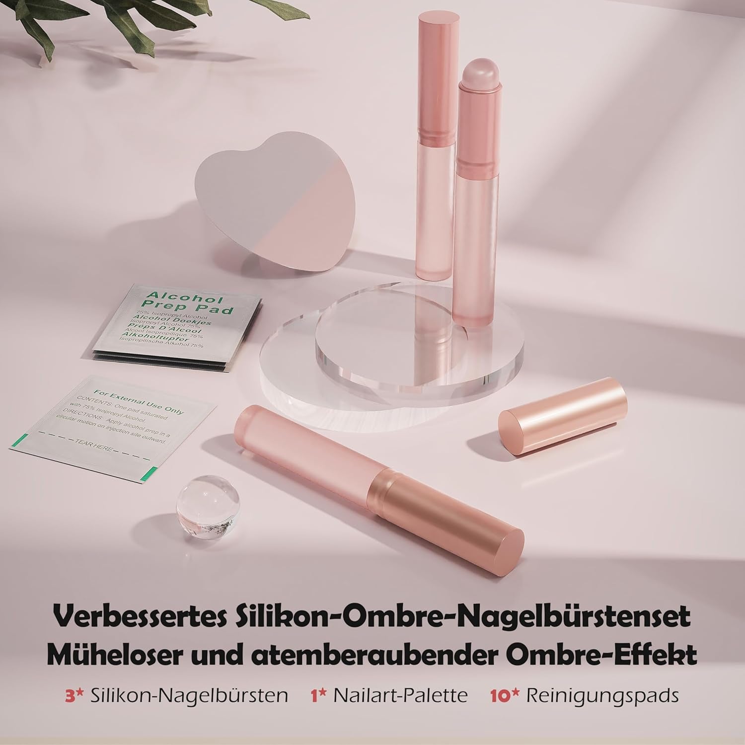 Aokitec 14 pièces outil en silicone pinces à ongles pour Gel Naillack UV, pinces à gel faciles à utiliser pour UV Naillack Chrome poudre à ongles, outil de Nail Art pour effet miroir Ombre Blush, pinces à ongles