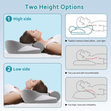 TopEsct Oreiller en mousse à mémoire de forme, oreiller pour dormeur latéral, oreiller cervical, oreiller de tête pour dormeurs sur le côté et sur le dos (gris)