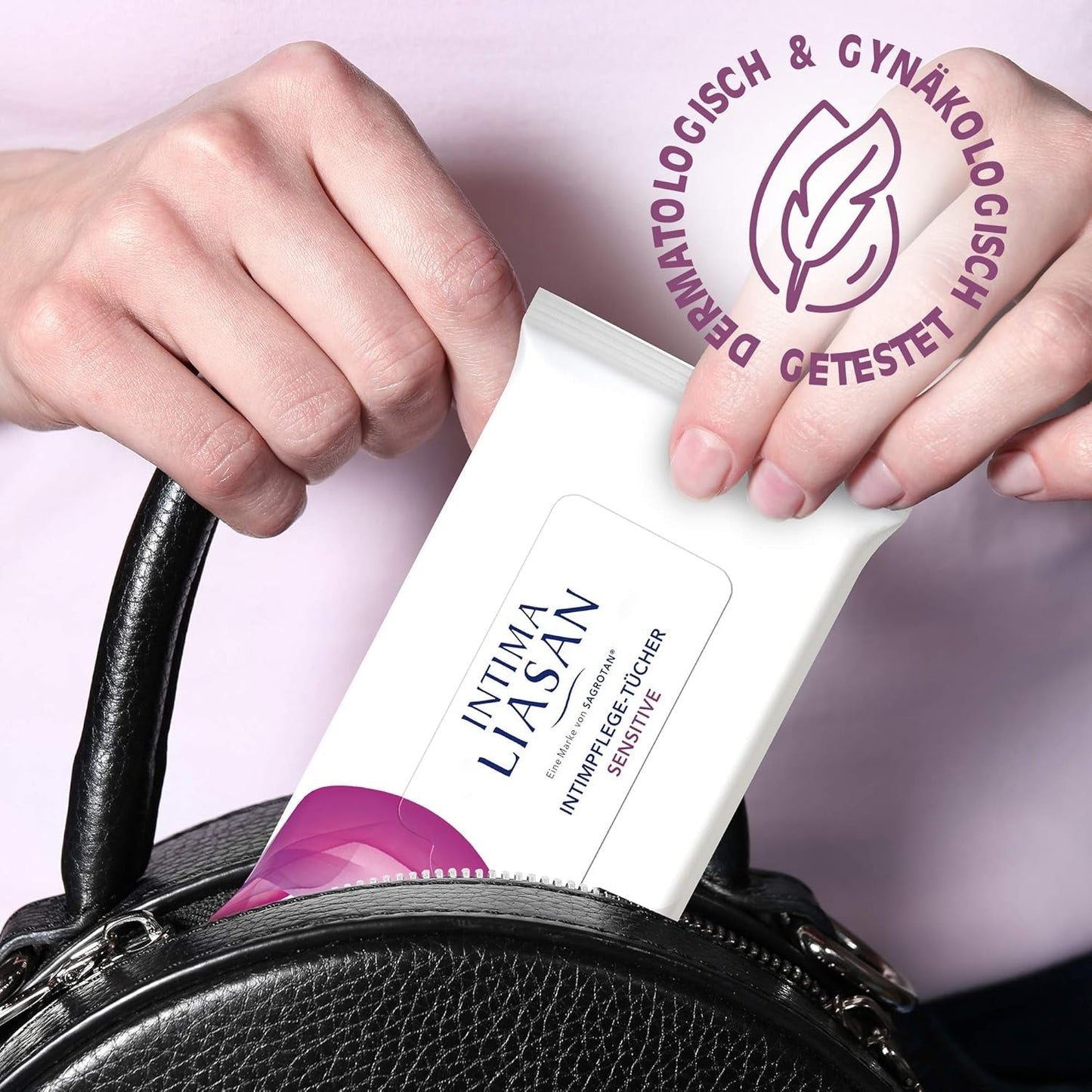 Intima Liasan de Sagrotan Lingettes soins intimes Sensitive, sans savon et sans alcool, 30 pièces (paquet de 5)