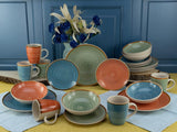 CreaTable, 22851, série COUNTRY, service de table 24 pièces pour 6 personnes, service combiné en porcelaine, passe au lave-vaisselle et au micro-ondes, fabrication de qualité