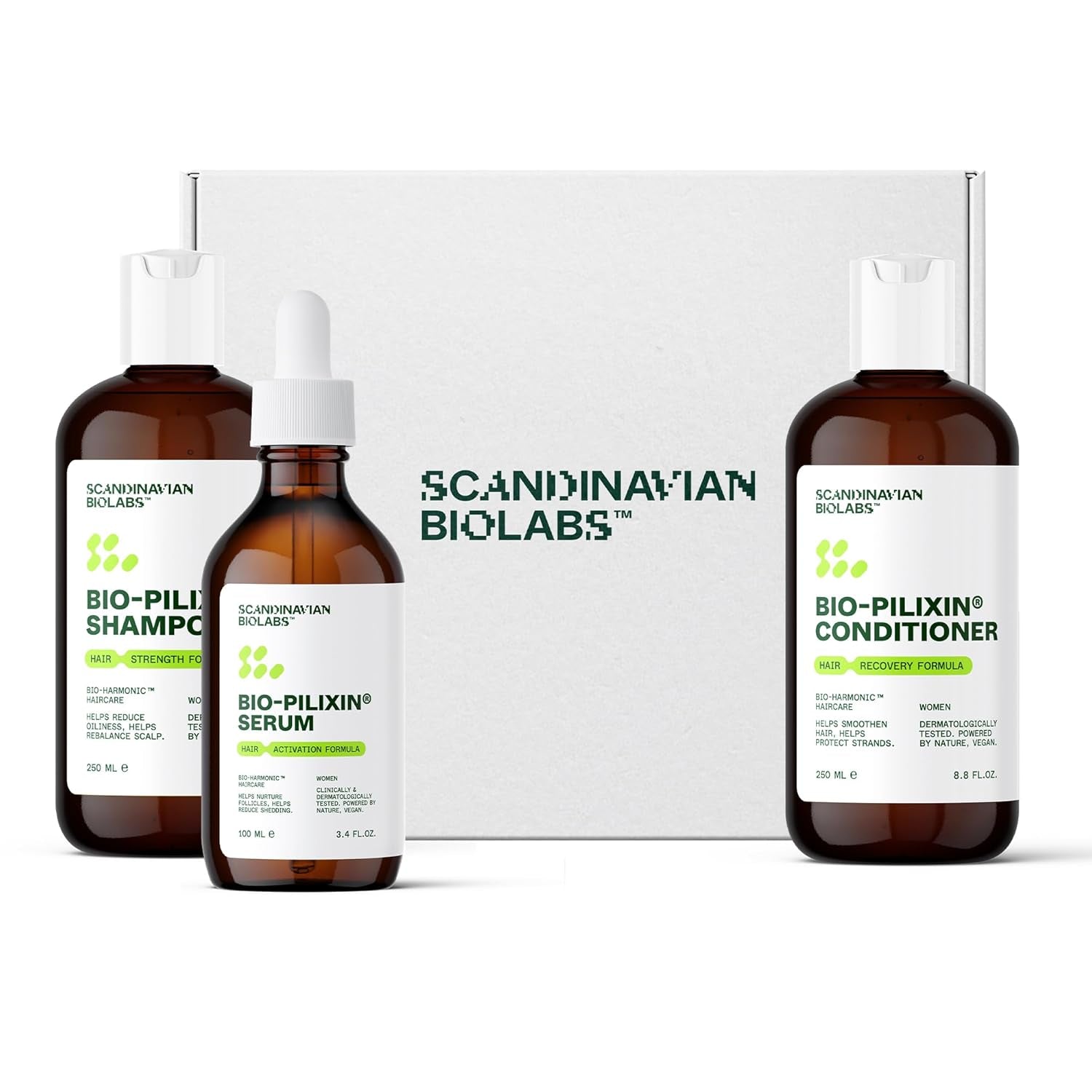 Routine de croissance des cheveux de Norwegian Biolabs pour les femmes avec des résultats cliniquement prouvés en 45 jours | Traitement chute de cheveux (Bio-Pilixin) Naty Shop Soins capillaires Bio-Pilixin