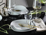 CreaTable 24029 Square City Line Series Service de table en porcelaine pour 6 personnes 12 pièces Passe au lave-vaisselle et au micro-ondes Fabrication de qualité
