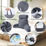 INFANZIA Oreiller de lecture ergonomique avec accoudoirs, dossier en mousse à mémoire de forme, gris, M