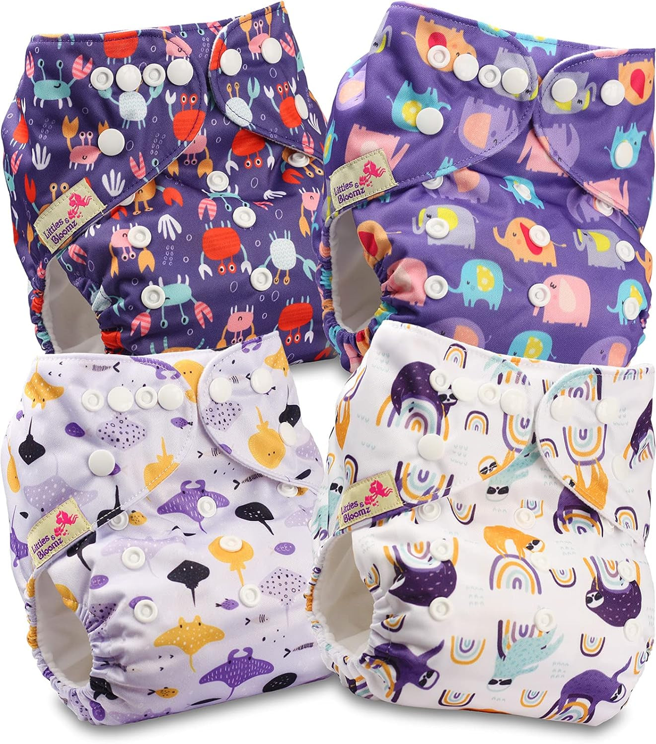 Littles and Bloomz FLP2-0406 Couche réutilisable à clip standard, 4 couches