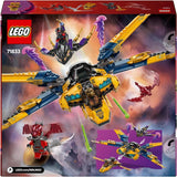 Le Super Storm Flyer LEGO NINJAGO de Ras et Arin - Jouet avec drone, tireurs, lames et moteurs - Incl. 3 figurines de jeu de rôle Ninja - jeu de construction pour garçons et filles à partir de 8 ans 71833 Jeux de construction Besuche den LEGO-Store