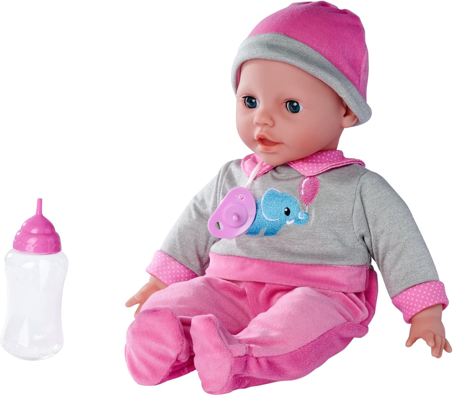 Simba 105140066 - Laura Interactive, poupée au corps souple avec des yeux endormis, babille en bougeant, boit au biberon et dort, 40cm, poupée à partir de 2 ans Naty Shop Dolls