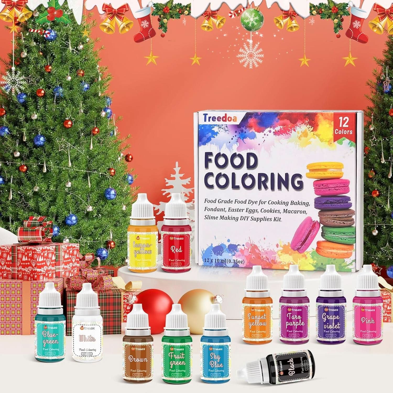 Lot de 12 colorants alimentaires liquides 10 ml Naty Shop