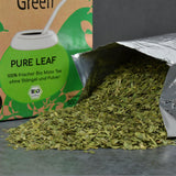 Delicatino - PURE LEAF vert naturel 500G, yerba mate biologique sans tige, frais et sans fumée, cultivé biologiquement, emballé sous vide pour une fraîcheur maximale
