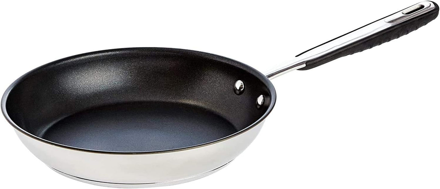 Poêle en inox avec revêtement antiadhésif - adaptée à l'induction, avec poignée confortable - 28 Cm Casseroles et Poêles Naty Shop Poêle en inox 28 Cm
