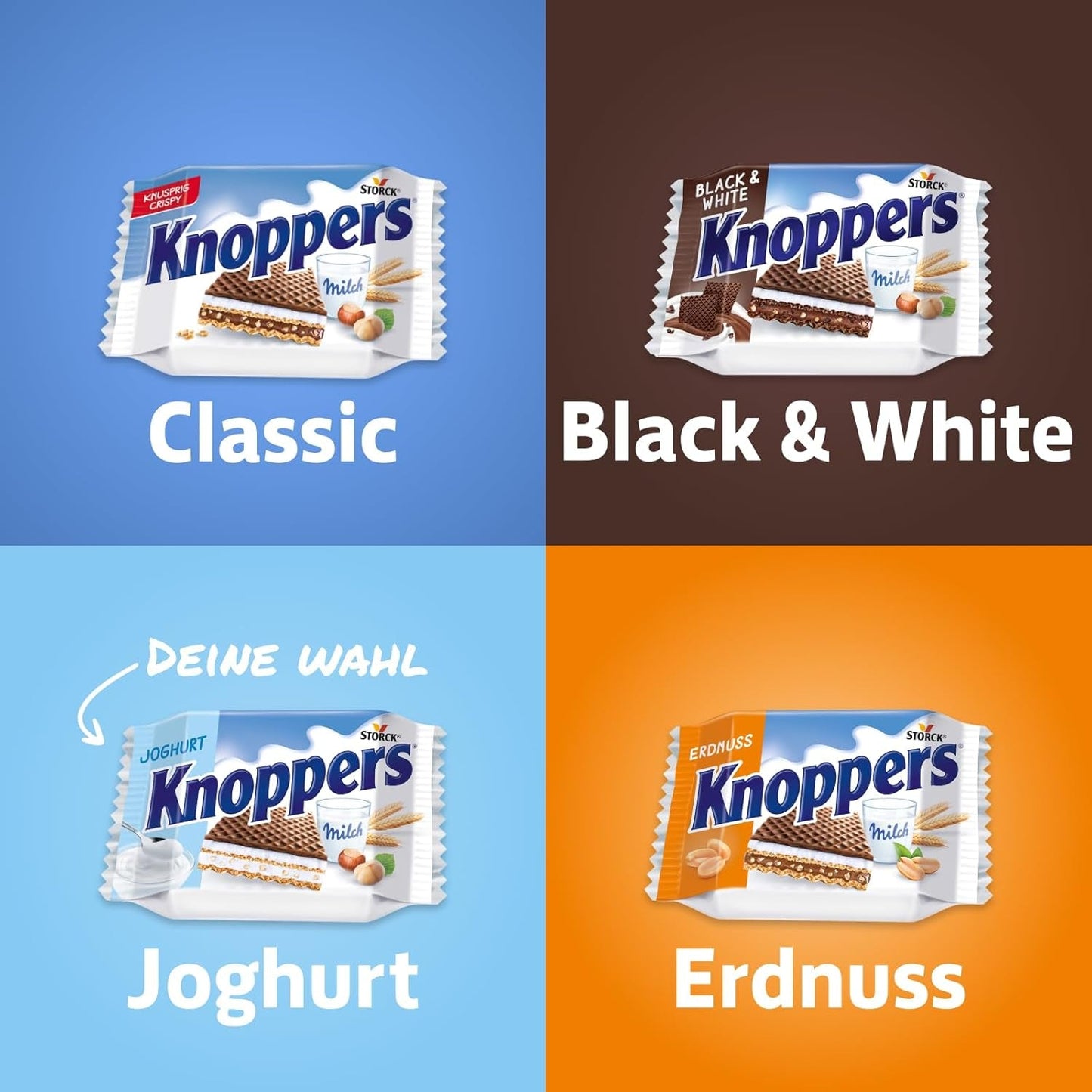 Yaourt – 4 x 200 g – Tranches de gaufrettes fourrées à la crème de yaourt et nougat, noisettes et cacao