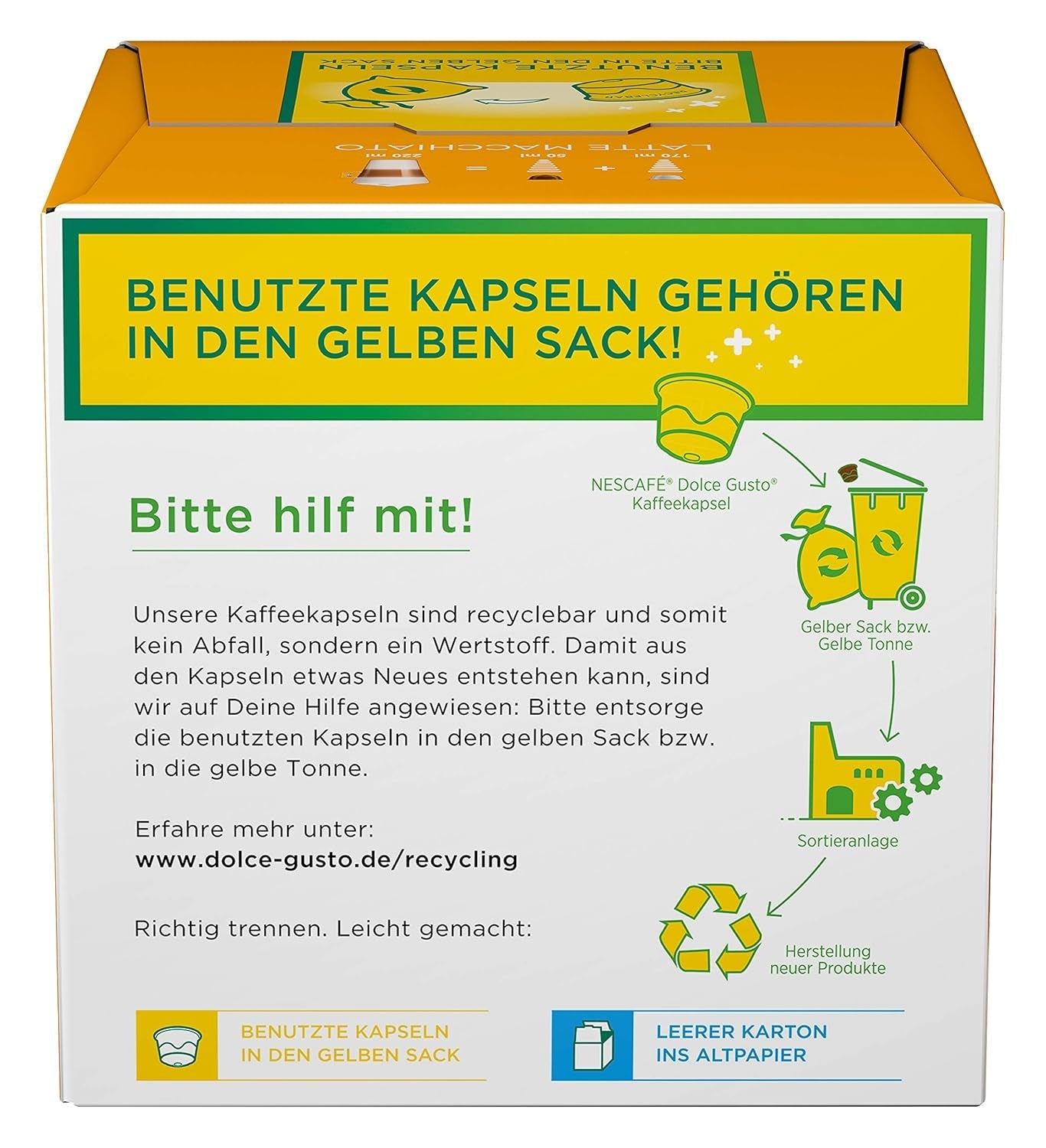 NESCAFÉ Dolce Gusto Latte Macchiato, 48 capsules de café, espresso aromatique, 3 étapes - Köstlichkeit aus feinem Milchschaum, capsules de gel aromatique, paquet de 9 (3x16 capsules)