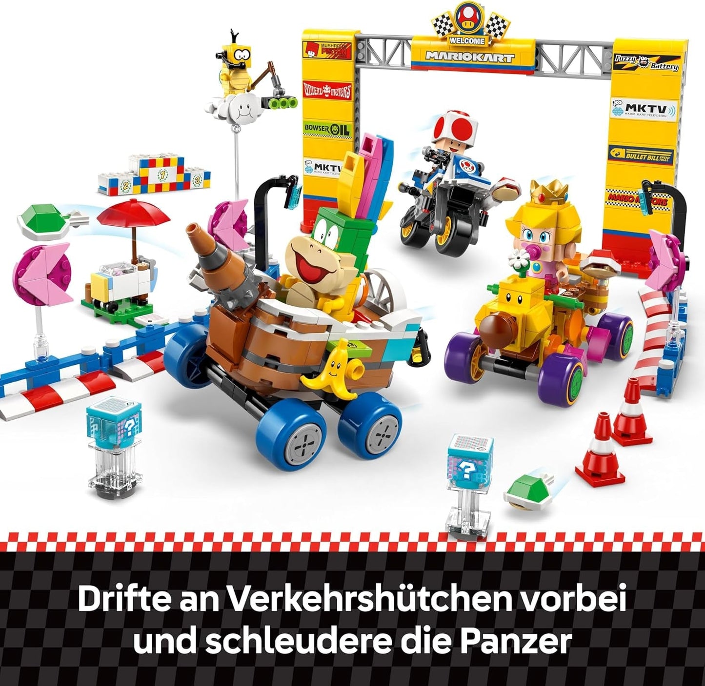 LEGO Super Mario : Mario Kart - Ensemble Baby Peach et Grand Prix, Figurines Nintendo - Toad, Lakitu, Baby Peach et Lemmy, Cadeau pour garçons, filles et joueurs de 8 ans et plus, Adventure Toy 72036 Jeux de construction Beuche den LEGO-Store