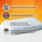 Oreiller de couchage en mousse à mémoire de forme TEMPUR EASE, oreiller ergonomique de soutien du cou pour toute position de sommeil, soutien ferme, 50 X 31 X 10/5 cm, blanc Naty Shop Oreillers standard