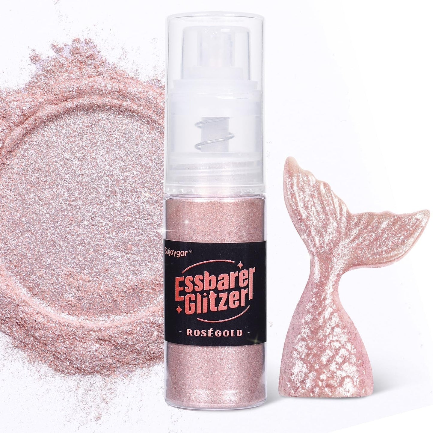 Paillettes comestibles – 10 g, paillettes pour boisson or rose, poudre de paillettes comestibles, poudre de colorant alimentaire, poudre d'or, poudre de paillettes métalliques, spray de paillettes pour cocktails, chocolat, gâteaux, fondant.