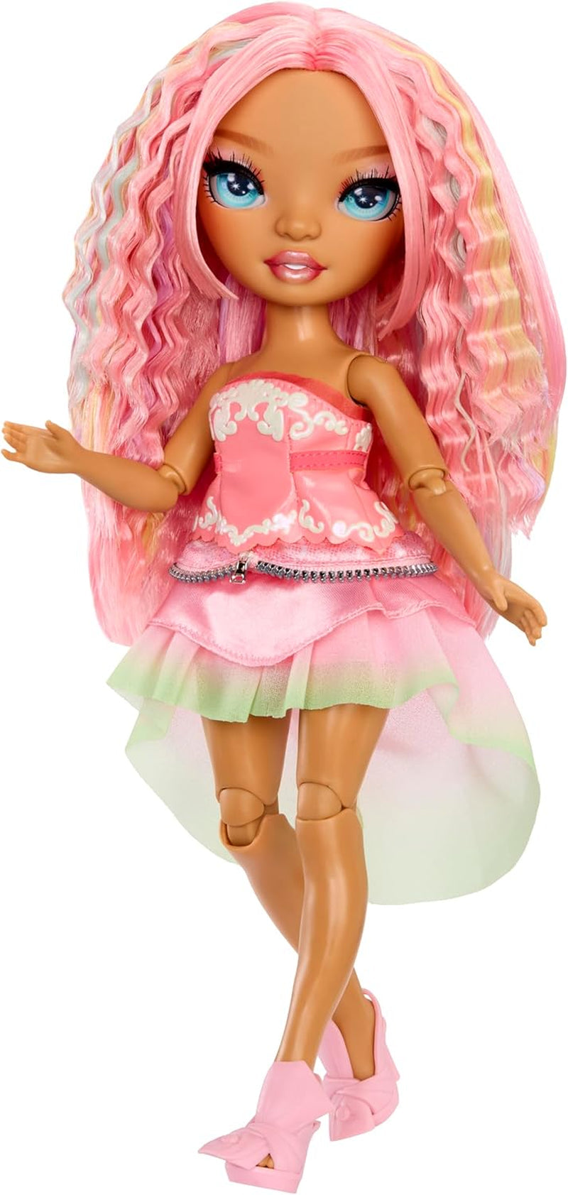 Rainbow High Be Dazzling - Adeline Rose - Poupée mannequin rose de 28 cm avec outil de décoration, pierres précieuses scintillantes et accessoires de coiffure