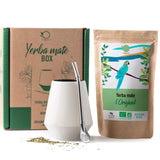 SERVICE À THÉ ORIGEENS MATE Avec tasse à maté portugais, bombilla et thé BIO Yerba Mate - Coffret cadeau original