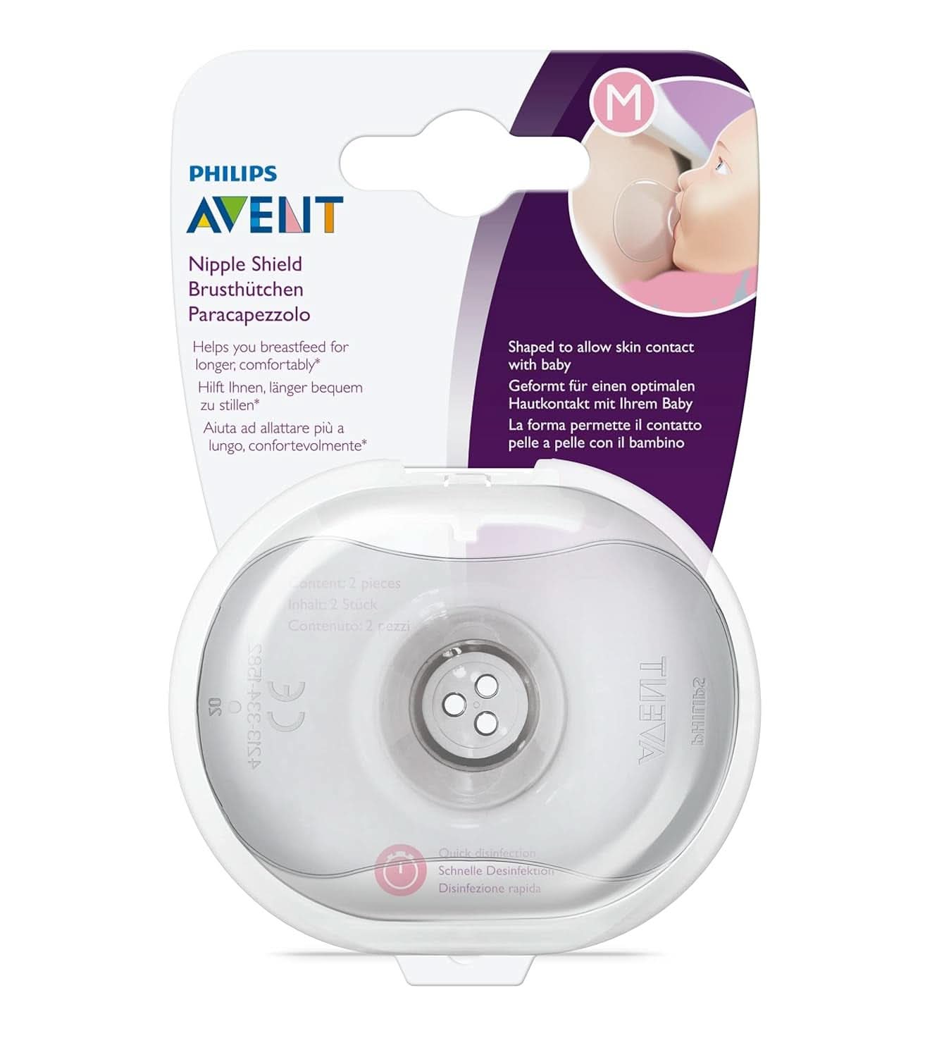 Philips Avent SCF153/03 Protège-tétons, Avec boîte de rangement, Medium, 2 pièces Accessoires Alimentation et Allaitement Bebe Naty Shop