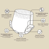 ECO BOOM Couches pour bébé en bambou - Taille 6 (20 kg), Couches pull-up à base de plantes (17 pièces) - Bio de qualité supérieure, sans parfum, respectueuses de la peau, super absorbantes