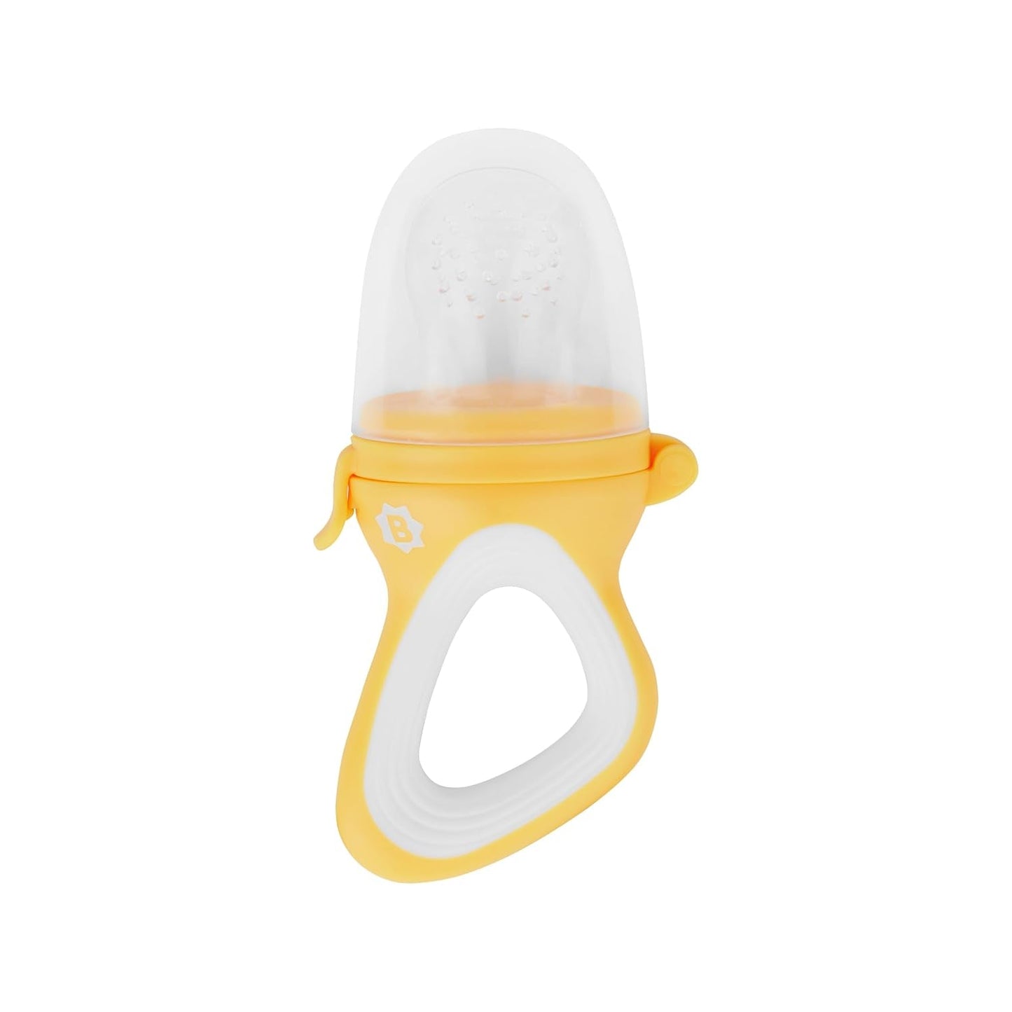 Nourrisseur Badabulle avec housse de protection, poignée ergonomique, apaise les gencives et introduit de nouvelles saveurs, dès 4 mois, sans BPA