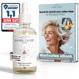 Hairlexier Remède pour la croissance des cheveux pour femme - Huile capillaire au romarin, huile capillaire à l'huile de ricin, huile de lavande, sérum capillaire naturel contre la chute diffuse des cheveux, soutient la croissance des cheveux, végétalien et biologique + Cahier de soins capillaires Naty Shop Women