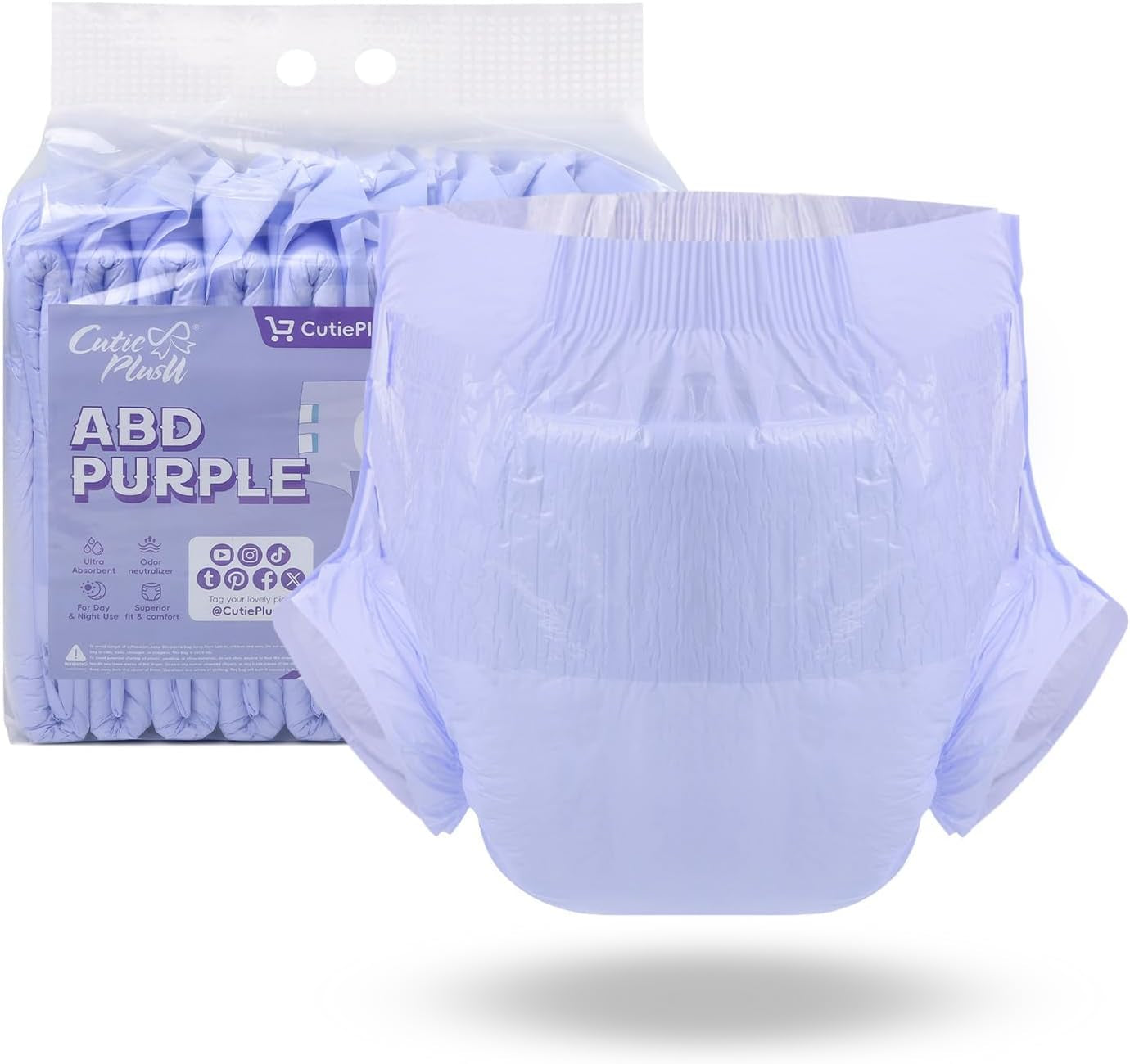 CutiePlusU Lot de 10 couches jetables pour incontinence avec boucles pour femme et homme, absorption maximale pendant la nuit – Jaune (taille moyenne 71-96 cm)