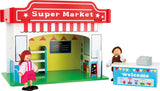 Small Foot 10852 Playhouse Restaurant En bois, Avec 2 figurines de poupée, accessoires et toit amovible, À partir de 3 ans Maisons de poupées Naty Shop Supermarché