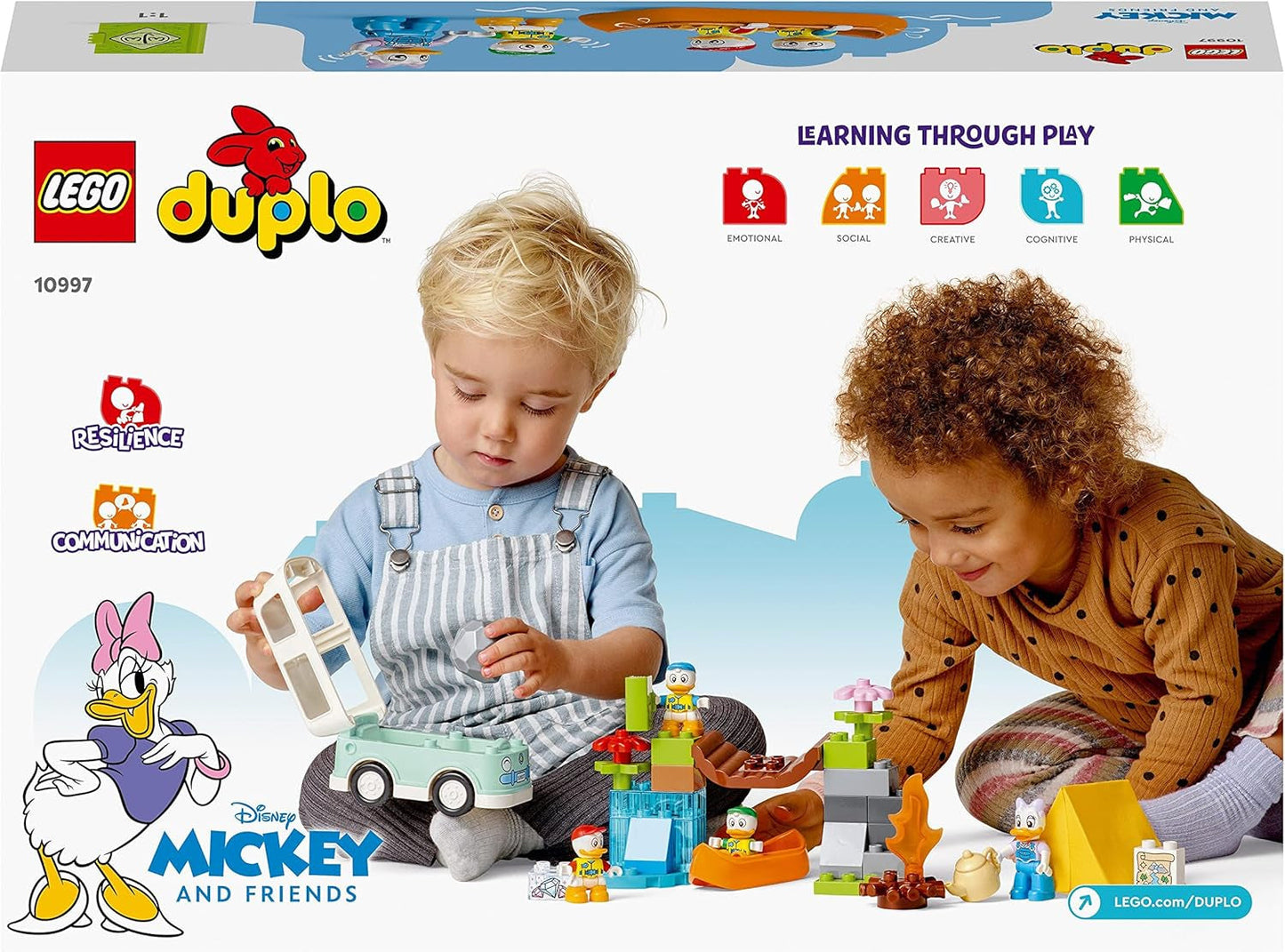 LEGO 10997 DUPLO Disney Mickey et ses amis Ensemble d'aventure en camping avec camping-car, canoë et figurine Daisy Duck, jouet de construction cadeau pour les tout-petits à partir de 2 ans, ensembles de construction pour filles et garçons Besuche den LEGO-Store