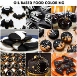 Farines à mélanger pour chocolat - 60Ml Couleurs à base d'huile pour fondant, décoration de gâteaux, dos - Colorant alimentaire doux pour beurre de cacao, crème au beurre, cuisine (noir) Naty Shop