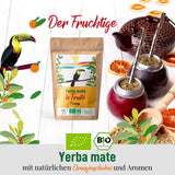 ORIGEENS BIO YERBA MATE aux oranges 200 G - Thé fruité I Thé Yerba Mate bio non torréfié, sans tiges ni poussière I Boisson énergisante et détoxifiante