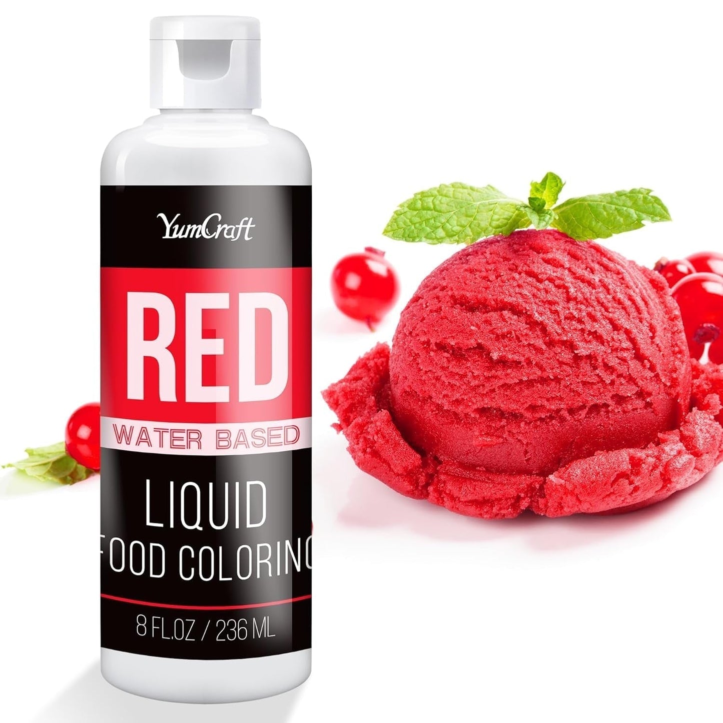 Colorant alimentaire - Colorant alimentaire liquide hautement concentré pour gâteaux, pâtisseries, œufs de Pâques, boissons - Colorant alimentaire sans sucre pour fondant, glaçage, slime, décoration de gâteaux (Velours Rouge, 236 ml)