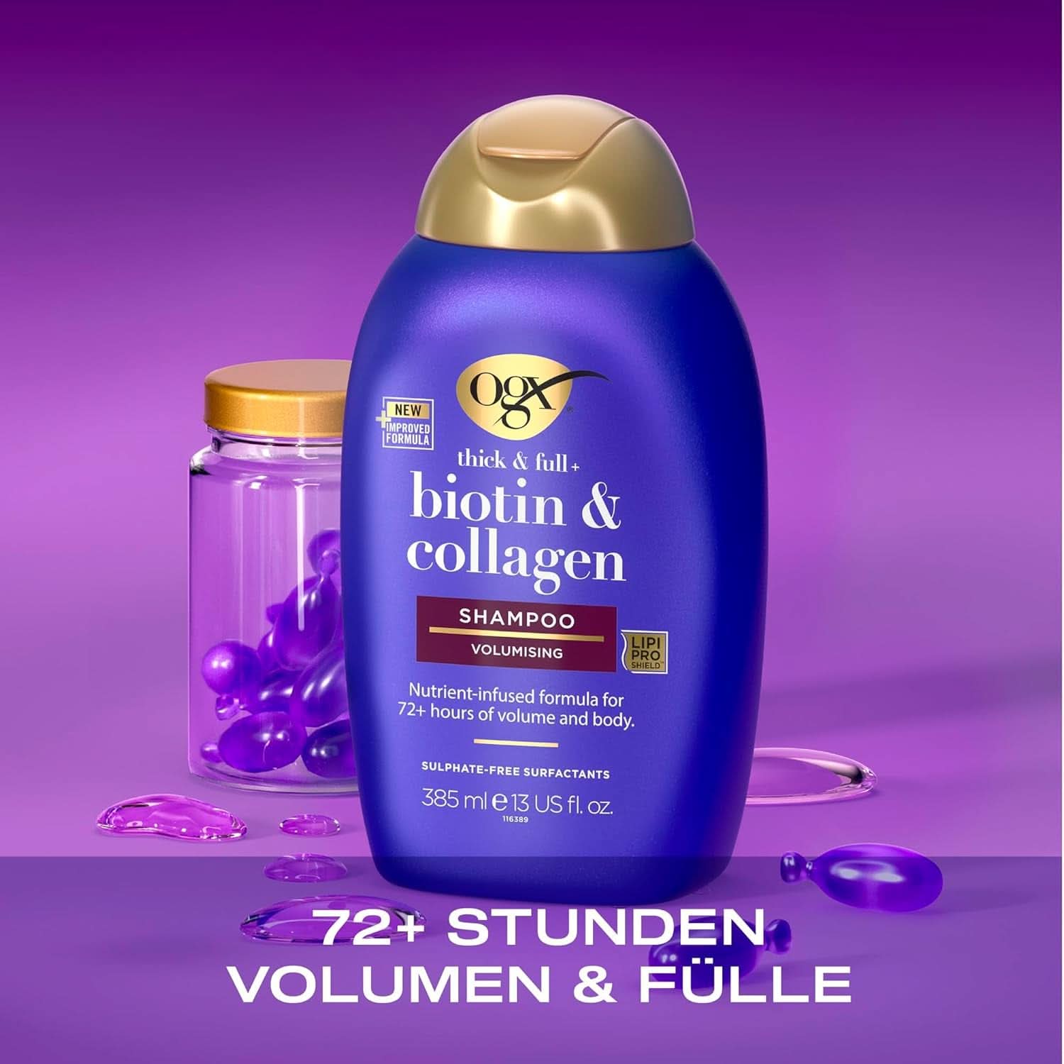 OGX Shampoing biotine et collagène, 385 ml Douche et bain Naty Shop