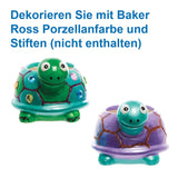 Baker Ross FX594 Jardinières en céramique Tortue - Paquet de 2, Peignez votre propre jardinière