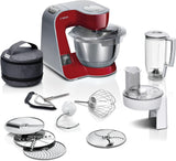 Robot culinaire Bosch Série 4 MUM5X720, balance intégrée, bol inox 3,9L, mixeur 1,25L, 1000W Accessoires Alimentation et Allaitement Baby Naty Shop Single Rouge foncé/argent 2 accessoires