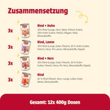 animonda Carny Adult Savory Variety (12 x 400 g), nourriture humide pour chats adultes, nourriture humide avec 100 % d'ingrédients de viande fraîche, sans céréales et sans sucre