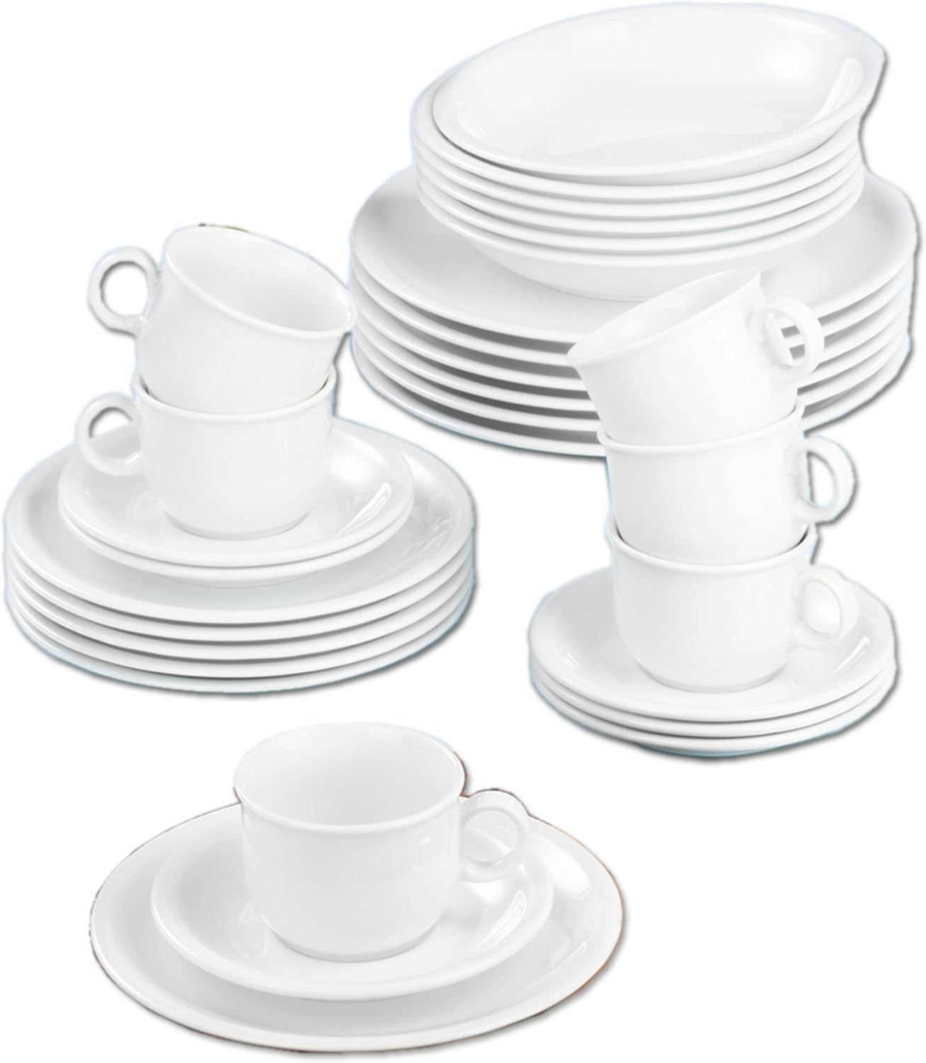 Seltmann Weiden 001.716175 Compact White service de table 30 pièces, blanc/simple