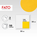 , Serviettes en papier jetables, idéales pour les déjeuners et buffets décontractés, paquet de 50 serviettes, taille 33 x 33, 4 plis, 2 épaisseurs, jaune, papier 100 % pure cellulose, certifié FSC