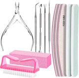 FANDAMEI Kit de Manucure, Buffer Für Gelnägel, Nagelfeile 100/180, Nagelfeilen Für Gelnägel, Nagelhautschieber, Buffer Für Gelnägel, Feilen Für Gelnägel, Nagelzange, Nagelfeilen Set, Maniküre & Pedicure Set