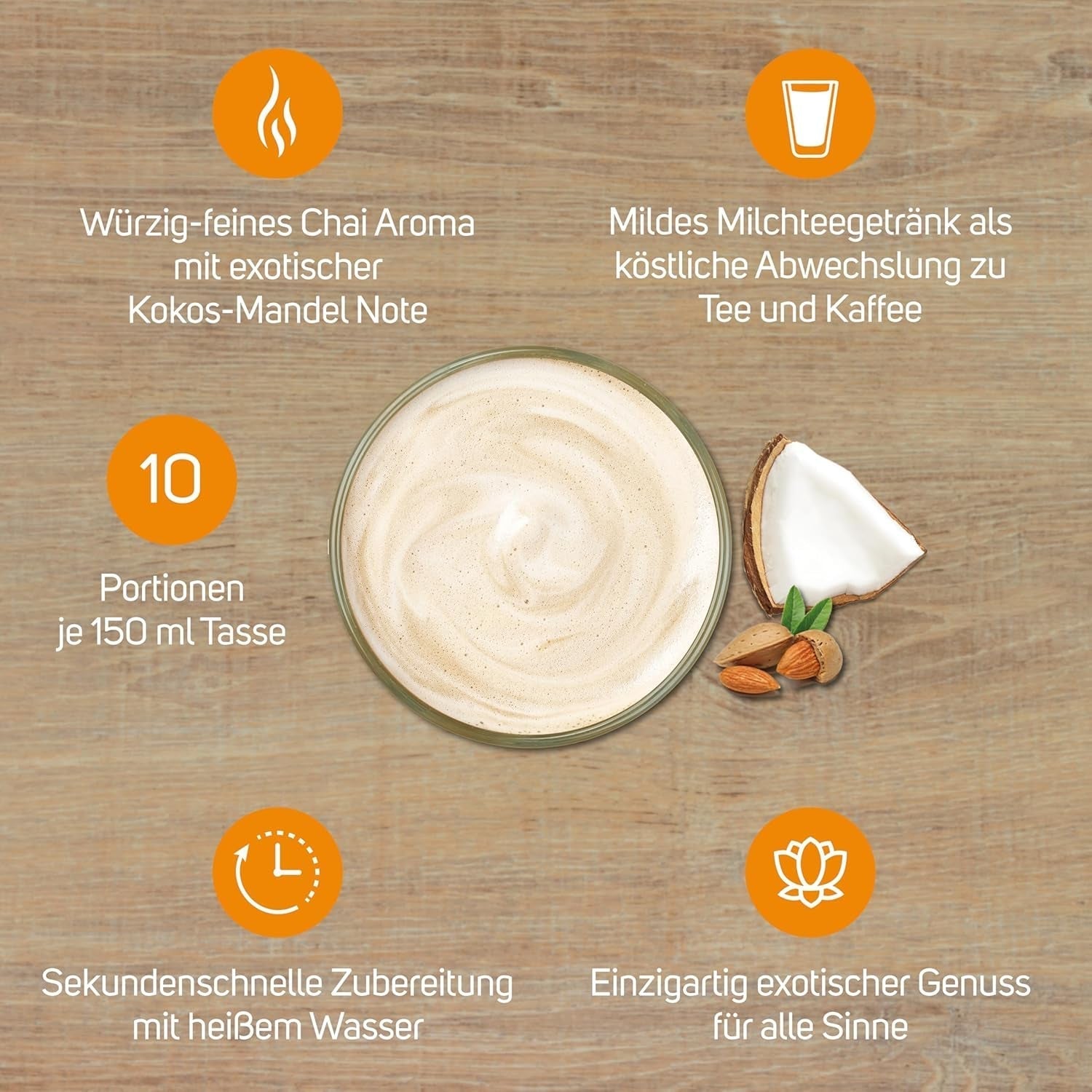 KRÜGER Chai Latte Exotic India type noix de coco-amande (1 x 0,25 kg)