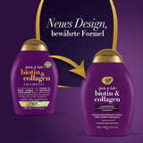 OGX Biotin & Collagen Shampoo (385 Ml), Shampooing fortifiant pour cheveux fins et fins OGX Douche et bain
