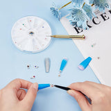 OLYCRAFT 24Pcs Nagelschmuck Ringe Dangle Nail Art Zubehör mit Nagelpiercing Tool Nagelbohrer Manueller Bohrer Aus Legierung For Tips, Acrylique, Gel et Décoration