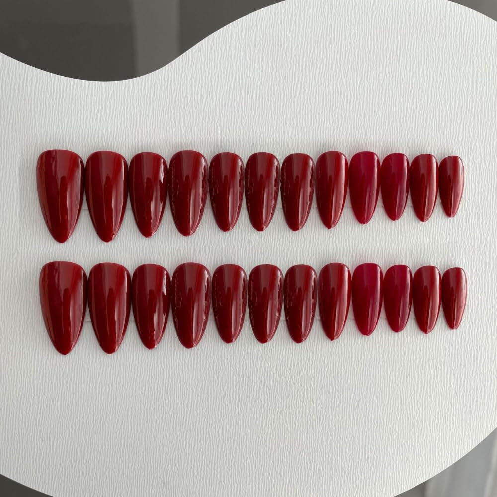 Faux ongles, French amande, Longs, Faux ongles avec colle, Pour femme, Fille, Accessoires ou idée cadeau, Pour mariage, anniversaire, Noël, Saint Valentin